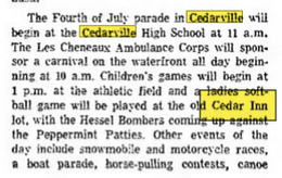 Cedar Inn - 1973 Article